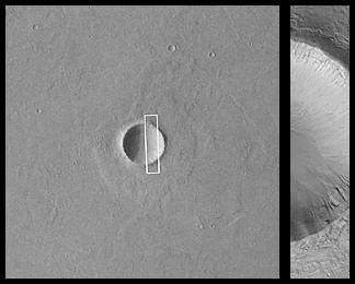 cratera em parte com um zoom na parte direita