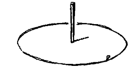 circunferencia com estaca mostrando a sombra levemente maior uns 30 graus para tras