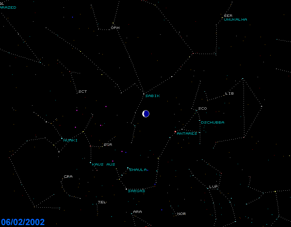 lua proxima a antares no dia 06/02/2022