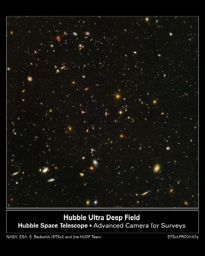 campo ultra profundo mostrando as galaxias