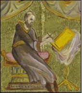 padre sentado escrevendo