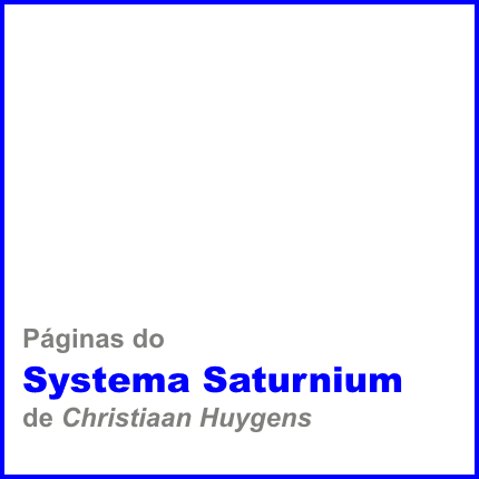 paginas do livro systema saturnium que mostra a orbita de saturno e como ele é visto dependendo de onde está na orbita