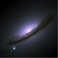 imagem de uma galáxia espiral com uma supernova como ponto branco no canto esquerdo 