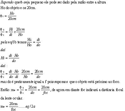 dedução da formula para saber os angulos e distancias