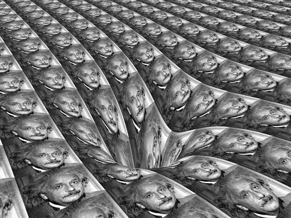 buraco negro com imagens de einstein