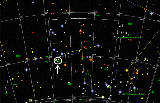 localização no ceu