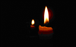  vela com chama amarela