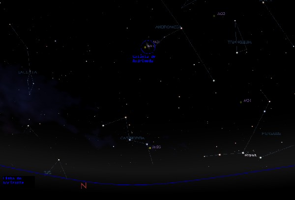 andromeda e as constelaçoes ao seu redor