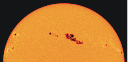 manchas solares,pontos escuros na esfera