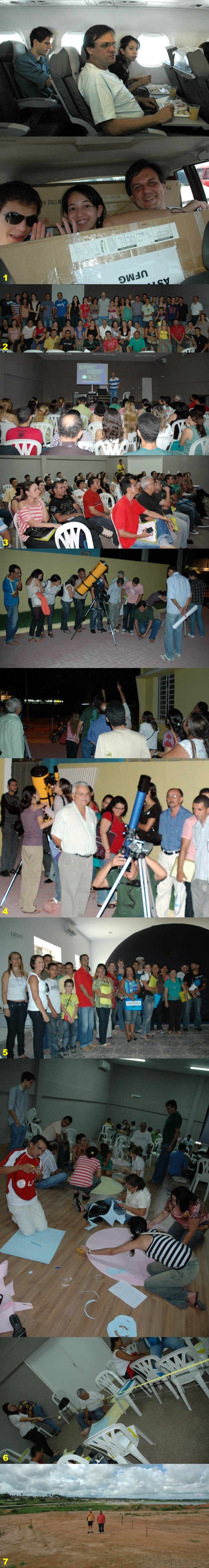 Junho/10 - Frei Rosário” em Arapiraca (AL) - Fotógrafos Diversos

 
        De 26 a 30 de abril passado, nossa equipe ministrou um curso em Arapiraca (AL) para professores (de ciências; geografia; física; biologia; química; etc.) daquela localidade.
        
         
        
        O curso foi promovido pela HiperLab (representante brasileira dos planetários 'Digitallis') e Prefeitura Municipal de Arapiraca.
        
         
        
        Ficamos muito satisfeitos em vermos a seriedade com que o ensino de ciências vem sendo tratado em Arapiraca. Nosso curso foi motivado pela aquisição de dois planetários digitais por parte daquele município. O primeiro, móvel, já está em funcionamento. O segundo, fixo, fará parte de um museu interativo de ciências, que Arapiraca inaugurará em breve.
        
         
        
        O curso de Arapiraca teve o objetivo de otimizar o trabalho de nossos colegas, professores arapiraquenses, com os planetários móvel e fixo da cidade.
        
         
        
        1 - Lucas, Getúlio e Ariana, no conforto da viagem Belo Horizonte - Maceió e no aperto (divertido) da viagem Maceió - Arapiraca.
        
         
        
        2 - Prof. Renato Las Casas e a excelente turma de Arapiraca.
        
         
        
        3 - Aula Teórica.
        
         
        
        4 - Aula Observacional.
        
         
        
        5 - Antes de aula no planetário (as aulas no planetário Digitallis, foram o “centro” do curso).
        
         
        
        6 - Aula Prática.
        
         
        
        7 - Prof. Renato e Prof. Raul Calista (responsável pelos planetários de Arapiraca) no local do futuro planetário fixo.
        
         
        
         
        