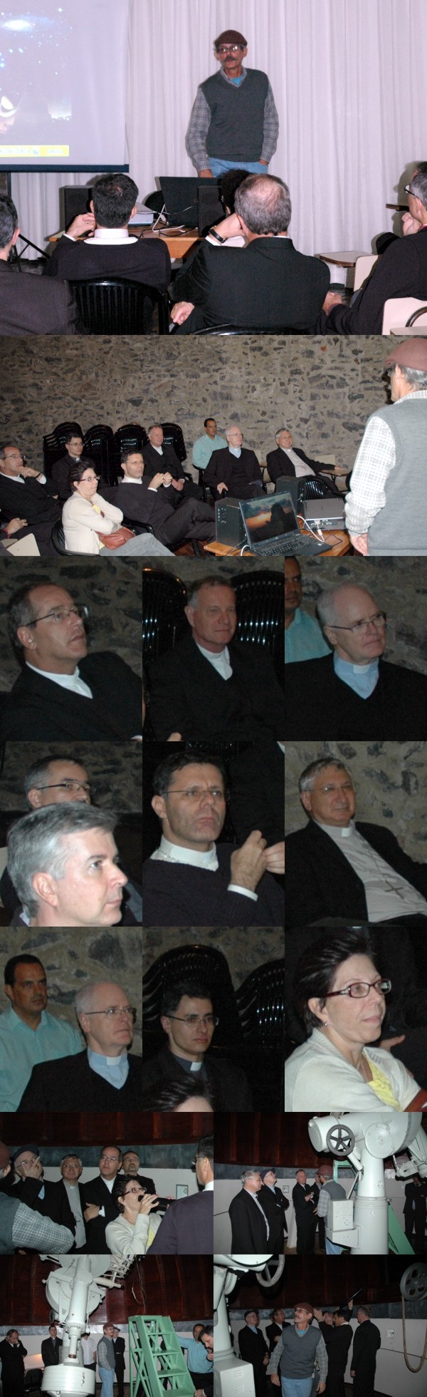 Fevereiro/11 - Visita de Autoridades Eclesiásticas ao Frei Rosário  - Getúlio Rocha (monitor Frei Rosário)

        Na noite de 7 de fevereiro, recebemos no 'Frei Rosário' a agradável e honrosa visita de várias autoridades eclesiásticas:
  
        Cardeal Odilo Pedro Scherer (Arcebispo Metropolitano de São Paulo);
  
        Dom Walmor Oliveira de Azevedo (Arcebispo Metropolitano de Belo Horizonte);
  
        Dom Benedito Beni dos Santos (Bispo de Lorena - SP);
  
        Dom Filippo Santoro (Bispo de Petrópolis - RJ);
  
        Dom Paulo Cézar Costa (Bispo Auxiliar do Rio de Janeiro);
  
        Pe. João Justino de Medeiro Silva;
  
        Pe. Luis Henrique da Silva;
  
        Pe. Wilson Luíz Angotti Filho e
  
        Profª Maria Inês de Castro Muller (Teóloga).
  
        Após aula ministrada pelo Prof. Renato Las Casas (A Estrutura do Universo), os ilustres visitantes observaram o céu através do nosso telescópio principal.