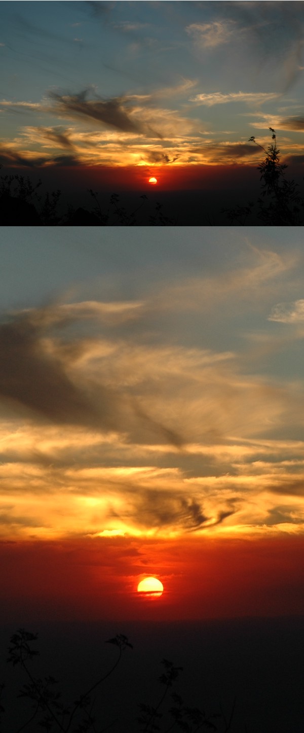  Agosto/08 - Pôr do Sol - Bernardo Riedel (Óptico e Fabricante de Telescópios)
        Esta foto inspirou ao Lucas (monitor do OAFR) a escrita dos seguintes versos: