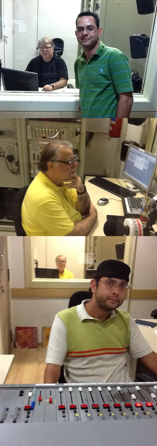 Junho/12 - Técnicos do Universo Fantástico - Diversos

        Os trabalhos técnicos do 'Universo Fantástico' são realizados, com muita competência, por Eliezer Ferreira (de boné) e Ronaldo Carvalho. O 'Universo Fantástico' é um programa de divulgação científica que nosso Grupo realiza em parceria com a Radio Inconfidência (OM 880; OC 6010) ou na internet.
        Ao vivo às 6as feiras, das 21:00 às 21:55h, com reprise no domingo ao meio dia.