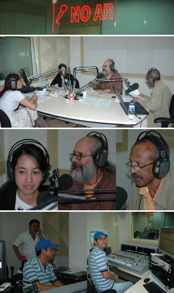  Maio/10 - Universo Fantástico - Washington Bittencourt dos Santos (Radialista)

 
        Desde 26 de março passado, estamos com o Programa UNIVERSO FANTÁSTICO, na Rádio Inconfidência AM 880. Ele vai ao ar toda sexta feira das 21:00 às 21:55h. A apresentação é feita pelos Profs. Renato Las Casas e Túlio Jorge dos Santos e tem contado sempre com a presença da nossa monitora Ariana França (a 'Curiosa') além de um novo convidado a cada semana . Ouça-nos e participe ao vivo por telefone (o número para o qual você deve ligar é divulgado durante o programa).
        
        Nas fotos, além dos Profs. Renato e Túlio e da Ariana, também aparecem a nossa monitora Sabrina Priscila e Miguel Resende (diretor da Rádio, quem tem o primeiro contato com os ouvintes que nos ligam) e Eliezer Ferreira, responsável por colocar o programa no ar.