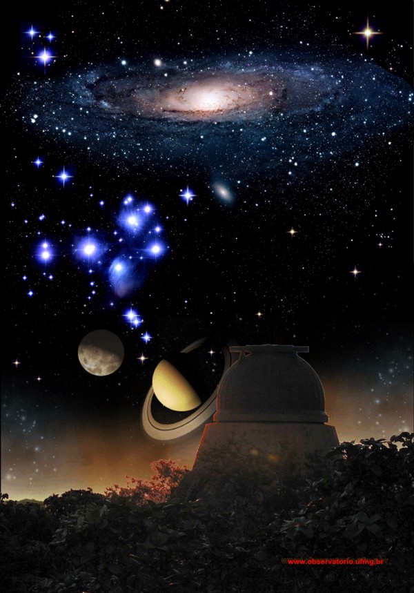 Outubro/04 - Conectado ao Universo - Montagem feita pela equipe do 'Frei Rosário', com fotos de Gláucia Barbosa e Robert Gendler.